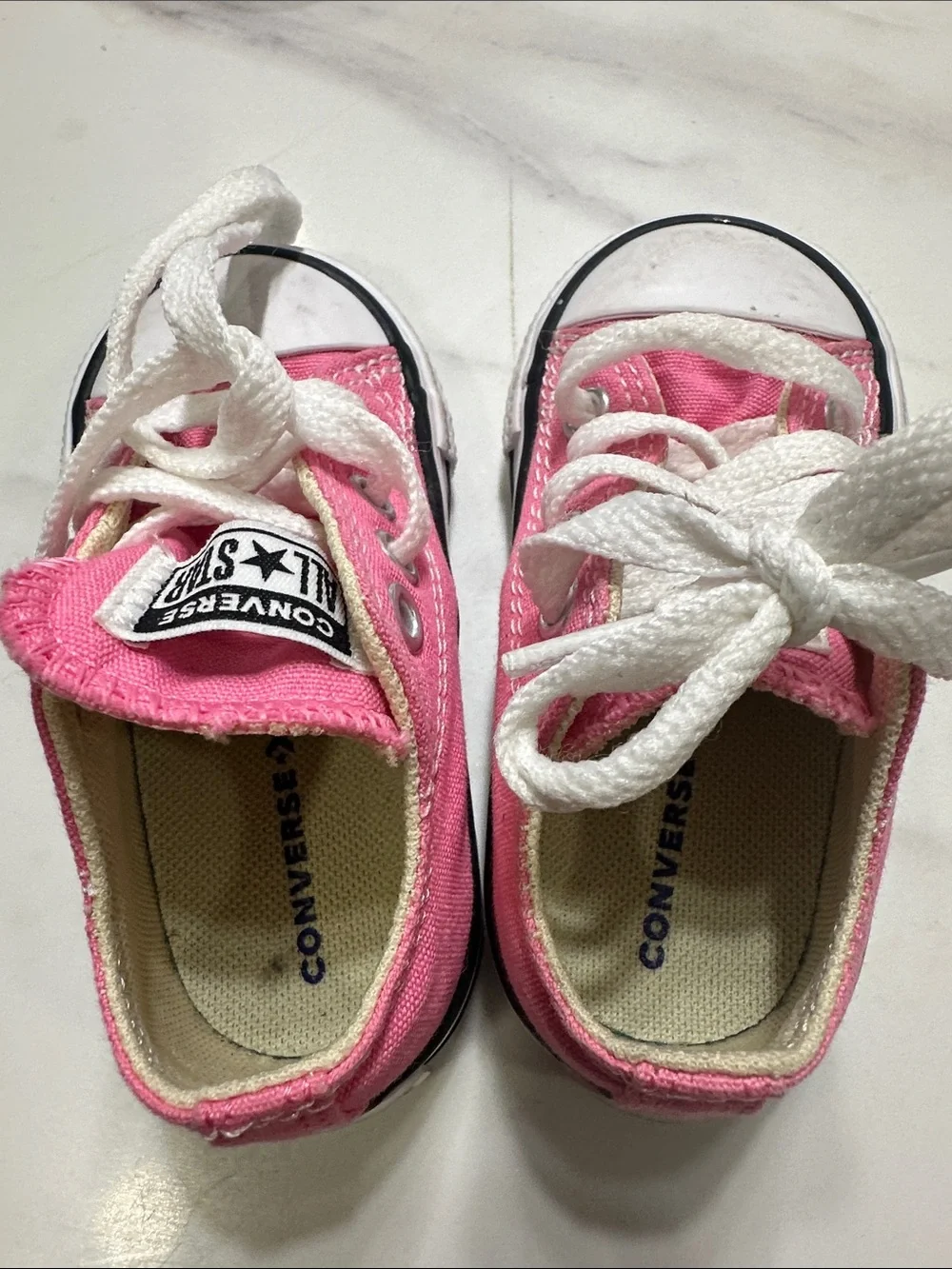 Converse Kids Pink and White All Star Sneakers